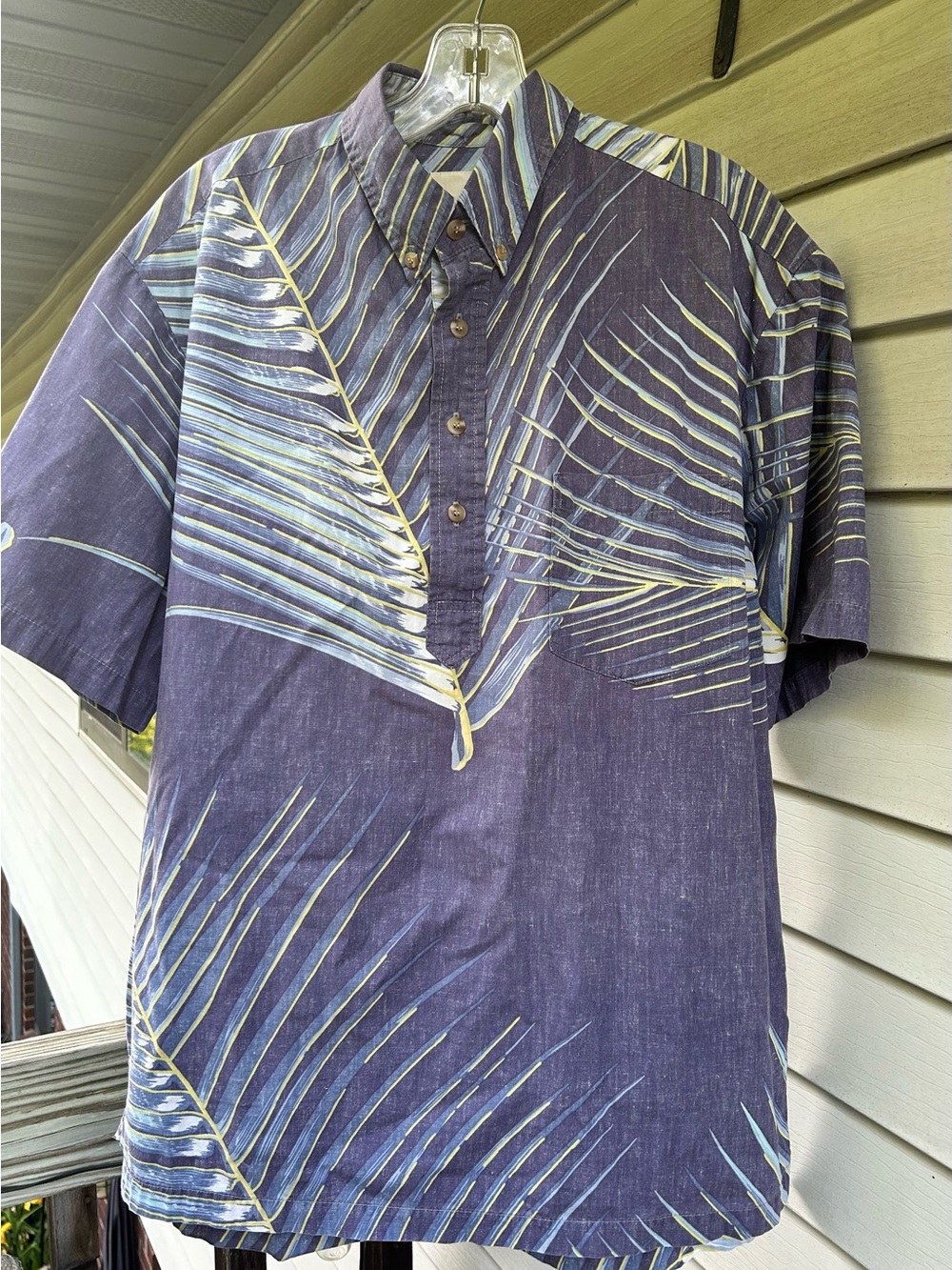 Kahala 1936 Hawaiian Reverse Print Vintage Men’s Cotton Palm Leaf Sz Large.